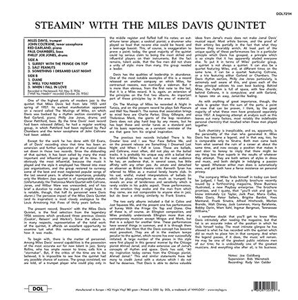 Davis, Miles - Steamin' (180g) LP