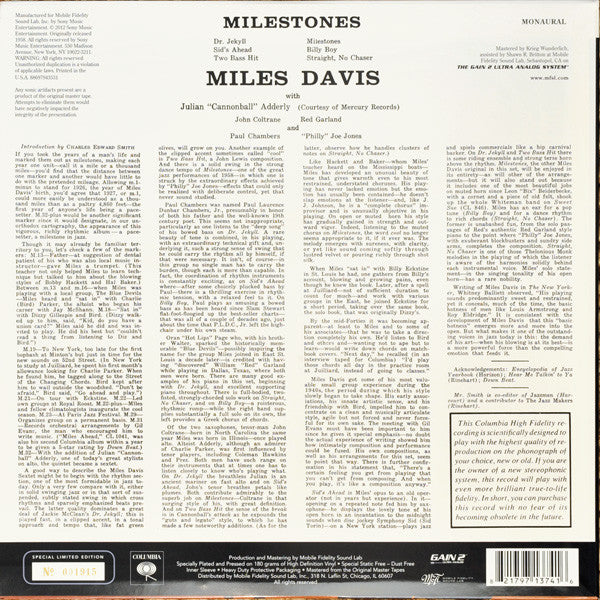 Davis, Miles - Milestones (180g mono)