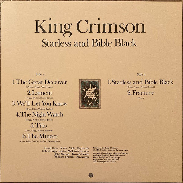 King Crimson - Starless And Bible Black (remix-200g)