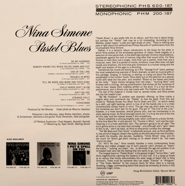 Nina Simone - Pastel Blues LP
