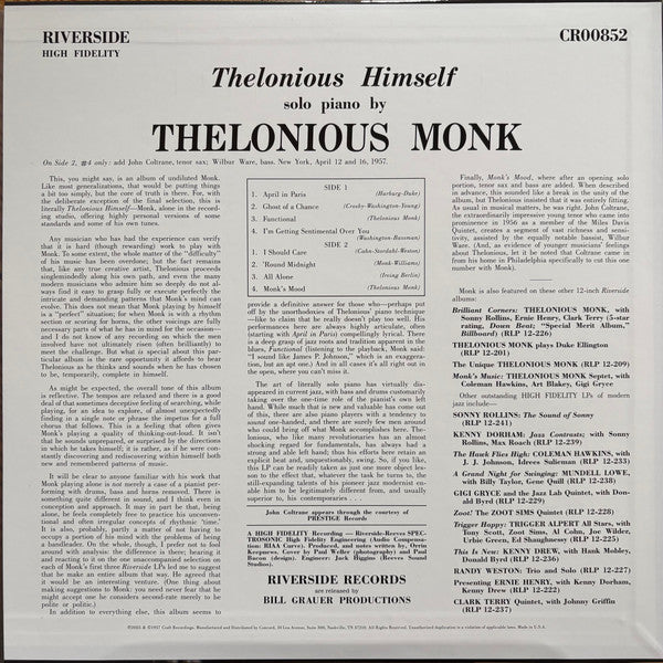 Monk, Thelonious - Thelonious Himself (Original Jazz Classic Series)