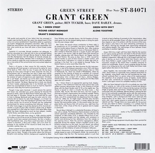 Green, Grant - Green Street (Blue Note Classic Vinyl Series) LP