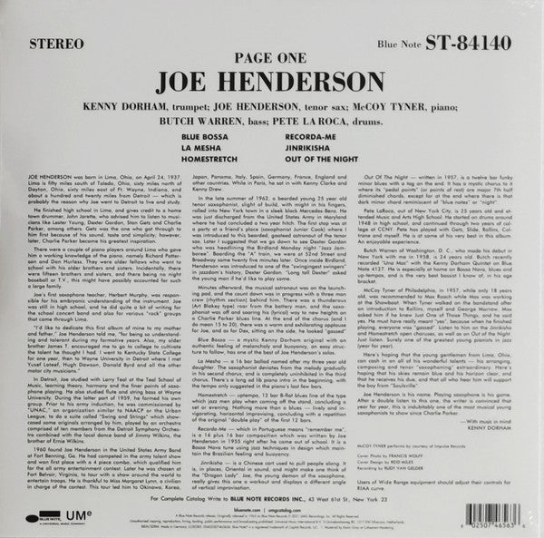 Joe Henderson - Page One (Blue Note Classic Vinyl Series)