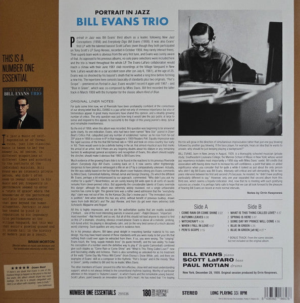 Evans, Bill Trio - Portrait In Jazz (180g-bonus track)