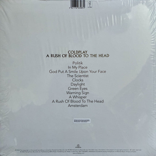 Coldplay	- A Rush of Blood to the Head (clear eco-record vinyl)
