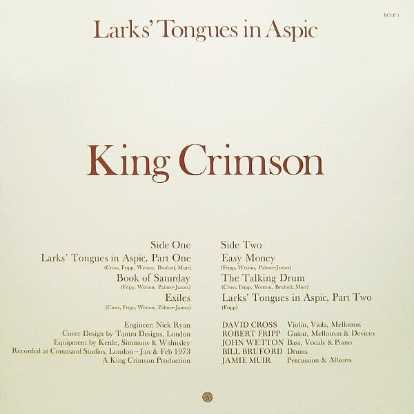 King Crimson - Larks' Tongues In Aspic (200g HQ vinyl w/DL)