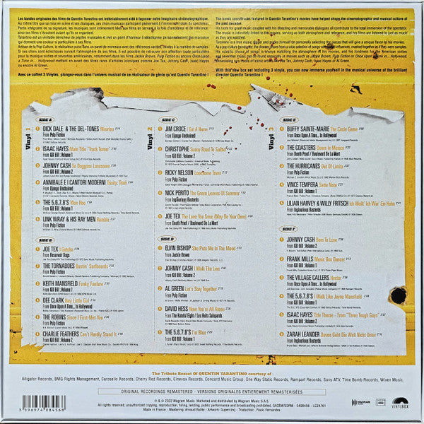 Various Artists - Various – The Music Tribute Boxset Of Quentin Tarantino - The Best Songs From Quentin Tarantino's Films (3LP)
