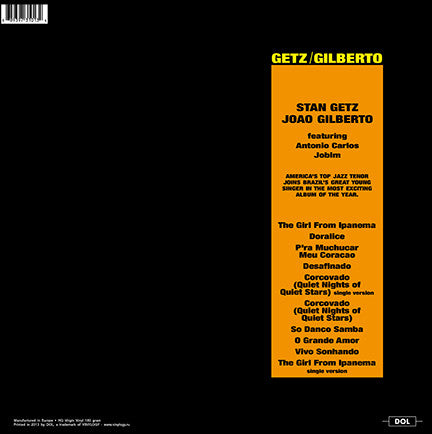 Stan Getz, Joao Gilberto - Getz/Gilberto, Deluxe Gatefold Edition LP