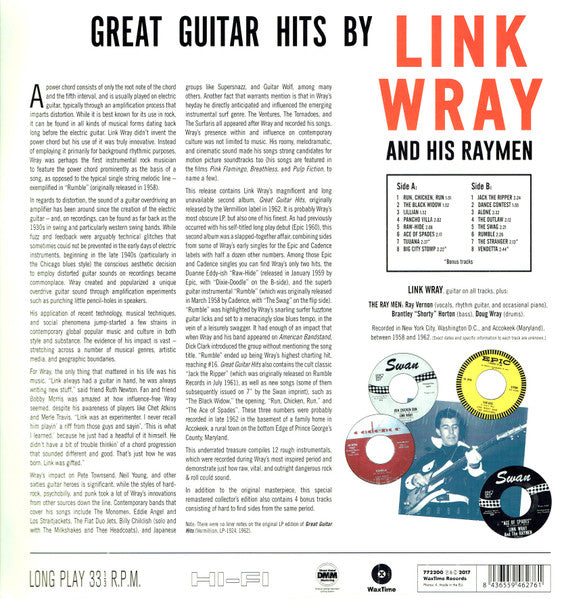 Wray, Link & His Ray Men - Great Guitar Hits by Link Wray And His Ray Men (180g-4 bonus tracks)