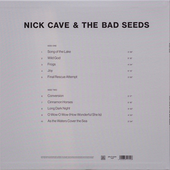 Nick Cave & The Bad Seeds - Wild God LP, Clear Vinyl