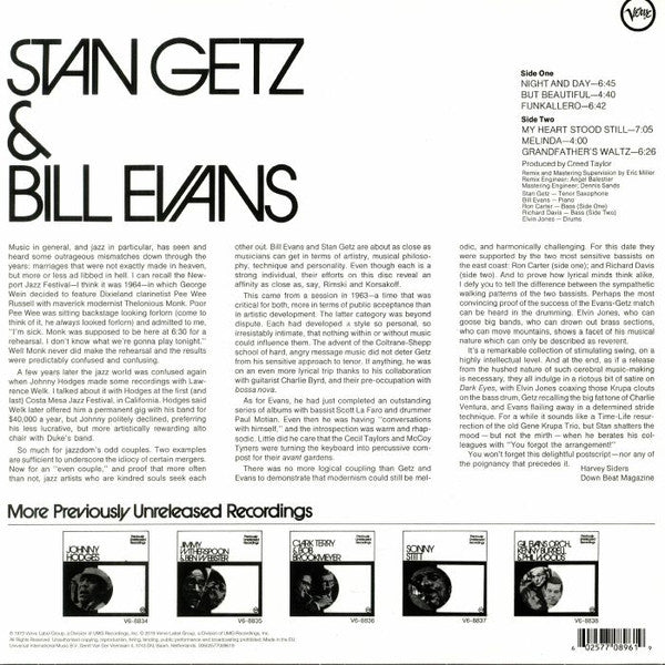 Getz, Stan & Bill Evans	- Stan Getz & Bill Evans