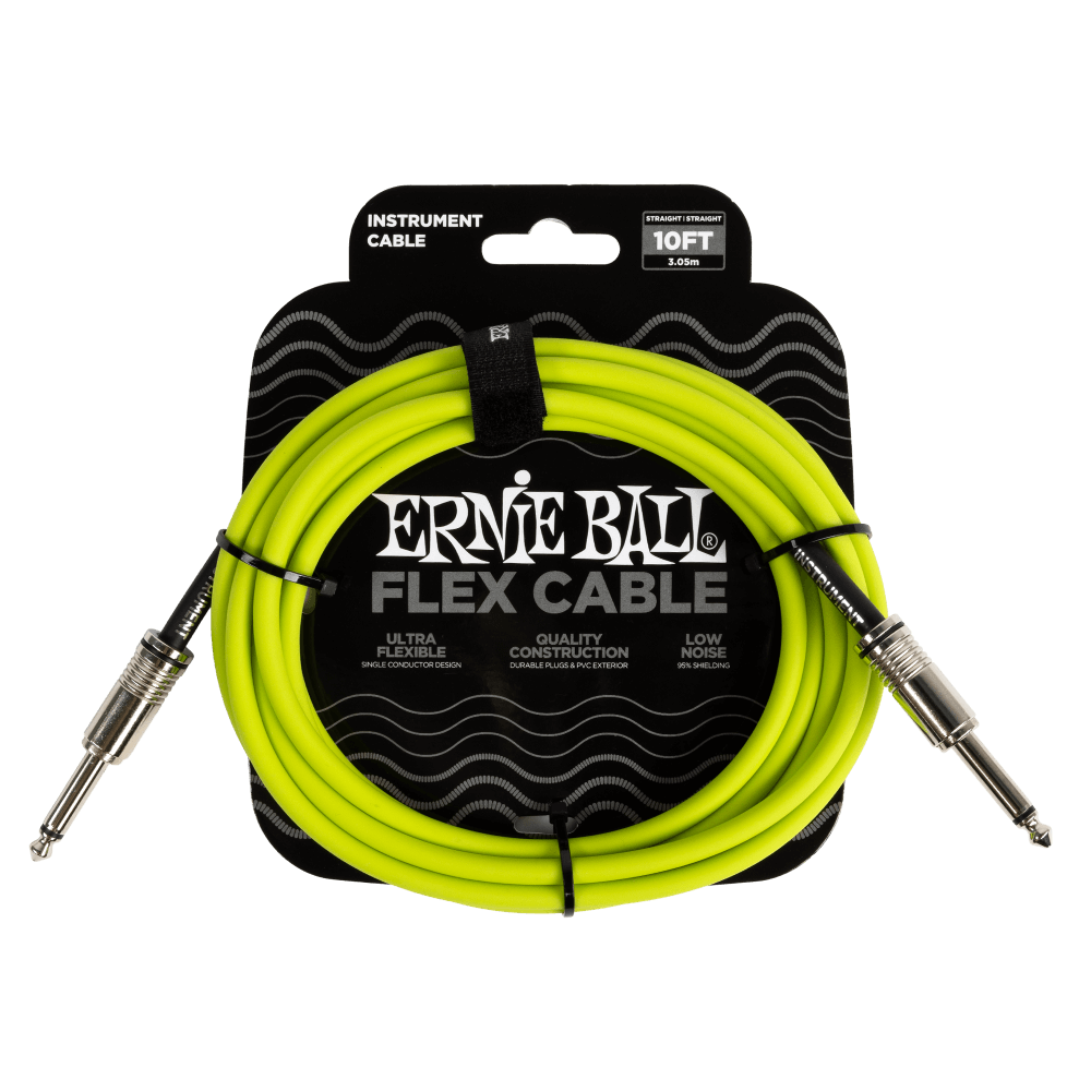 Ernie Ball - Flex Instrument Cable Straight/Straight 10FT - Green