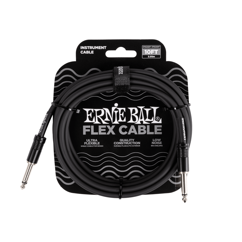 Ernie Ball - Flex Instrument Cable Straight/Straight 10ft - Black