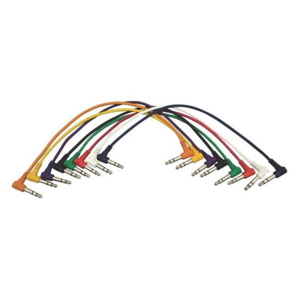 On-Stage PC18-17TRS-R - Right-Angle Patch Cables (TRS-TRS, 8-pack)