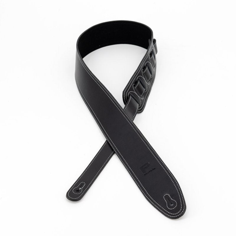 Profile - 2.5" Leather Strap with White Double Stitching, Black