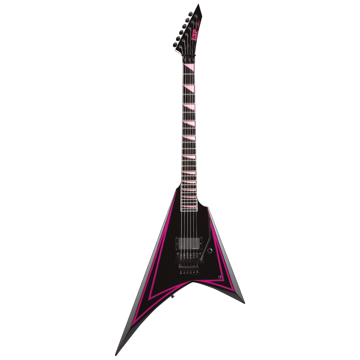 ESP Alexi Laiho Sawtooth Japan Costum, Black with Pink Pinstripe