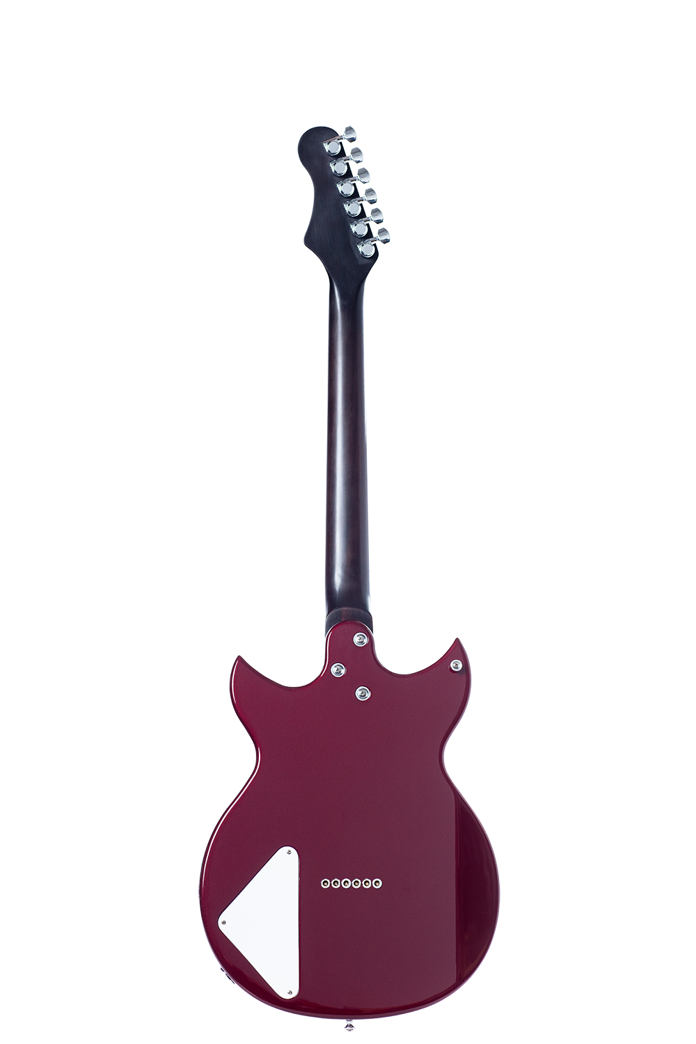 Harmony Rebel Electric Guitar with Case - Burgundy - rear view