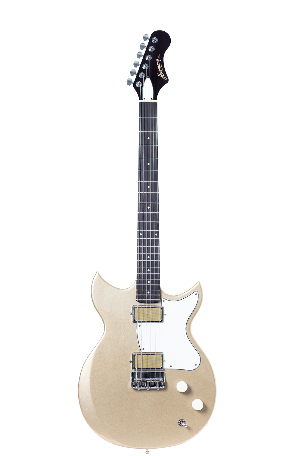 Harmony Rebel Electric Guitar with Case - Champagne - front view