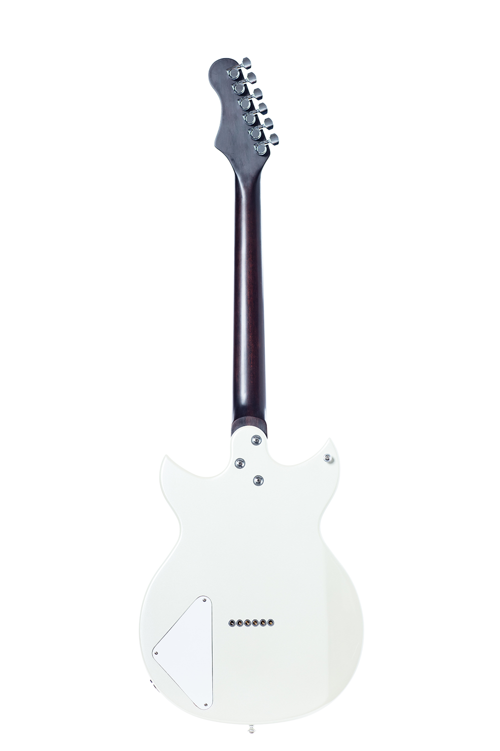 Harmony Rebel Electric Guitar with Case - Pearl White - rear view