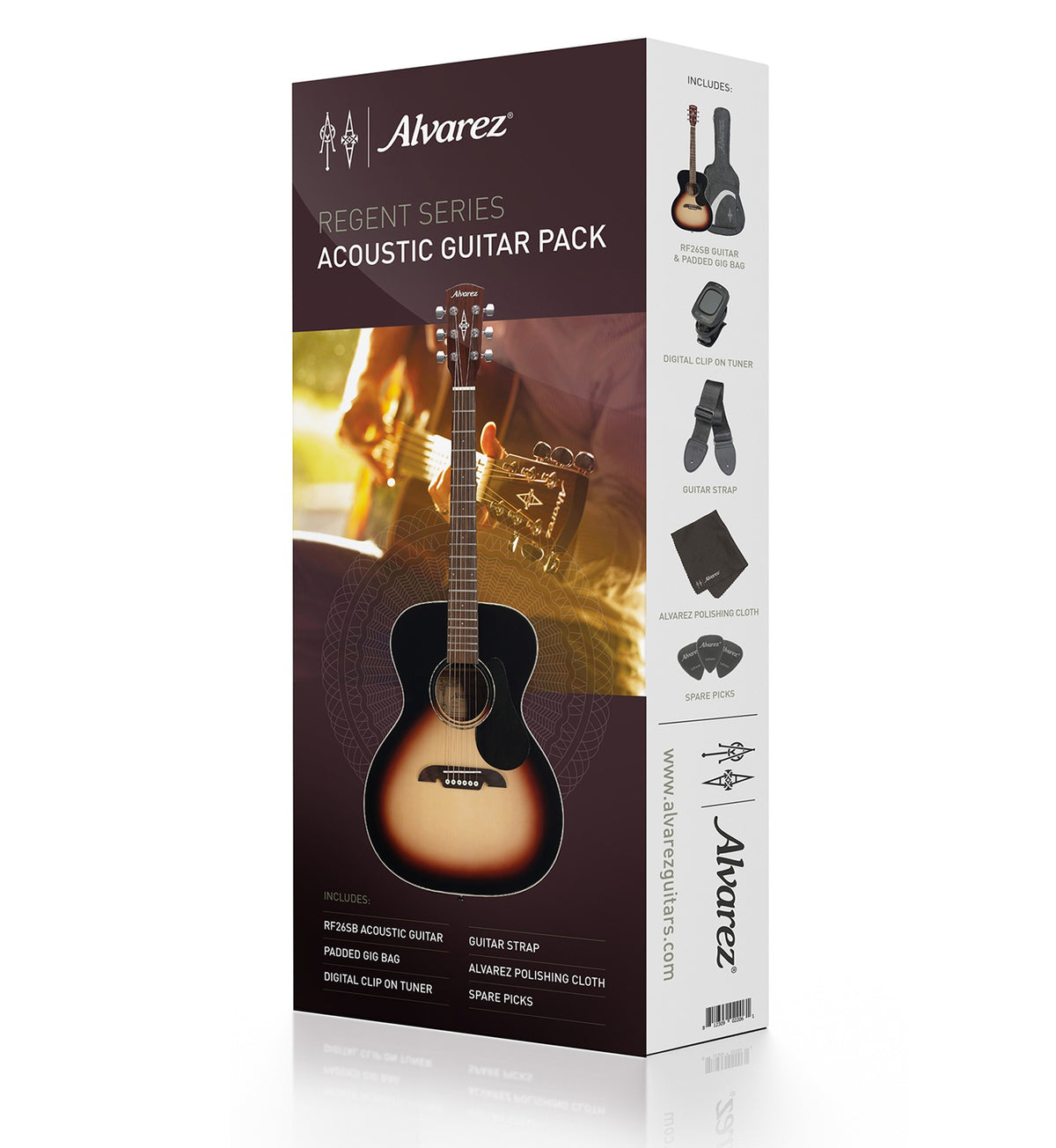 Alvarez RF26SSB-AGP — Folk/OM Guitar Pack with Accessories - Sunburst Satin