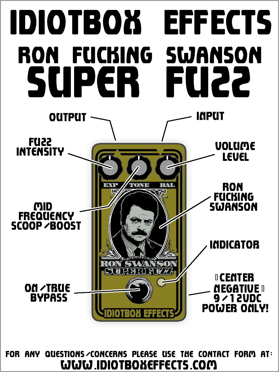 IdiotBox Pedals Ron Swanson Super Fuzz