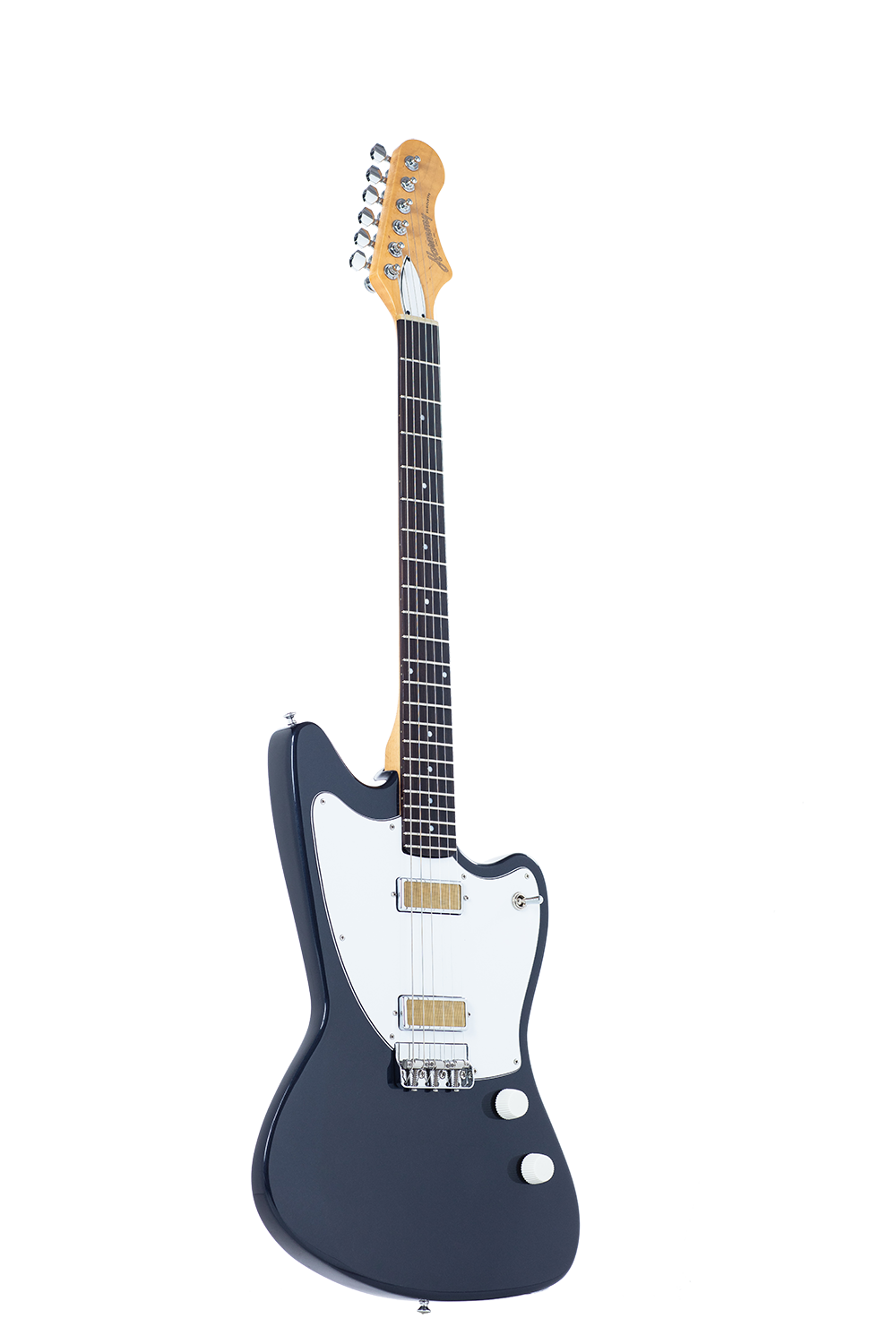 Harmony Silhouette Electric Guitar with Case - Slate - angled view