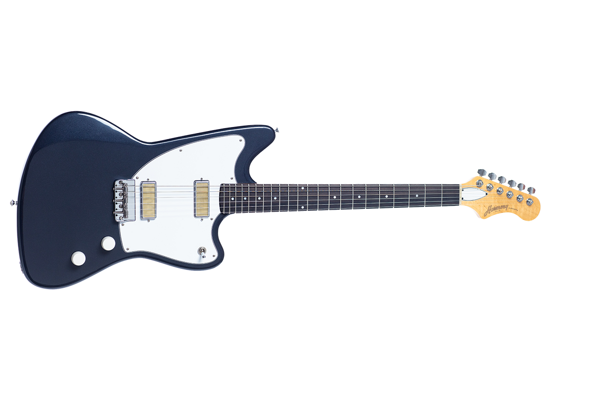 Harmony Silhouette Electric Guitar with Case - Slate - front view