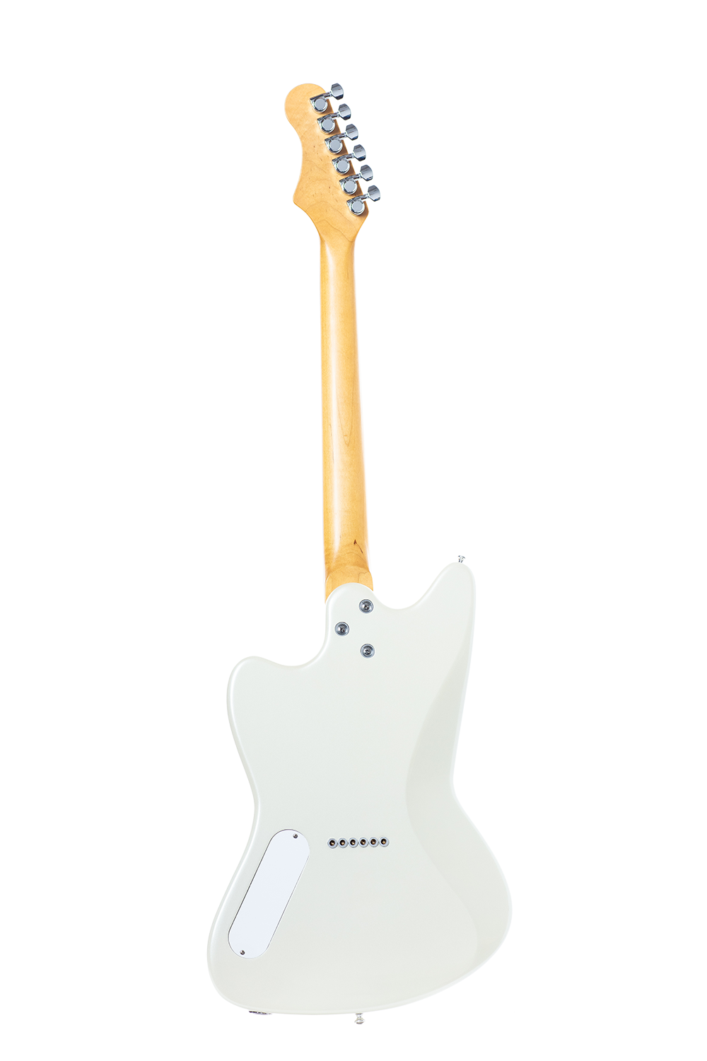 Harmony Silhouette Electric Guitar with Case - Pearl White - rear view