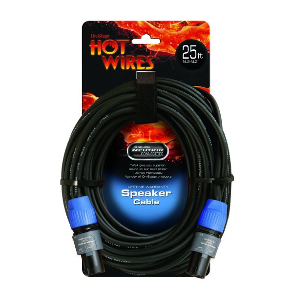 On-Stage SP14-25SS - Speakon Cable With Neutrik Connectors (25', NL2-NL2)