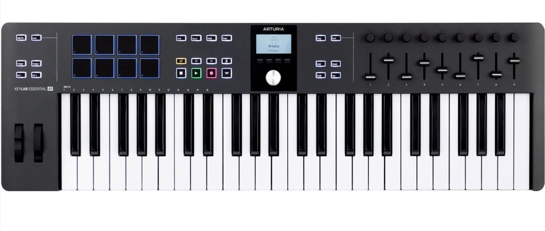 Arturia - KeyLab Essential 49 MK3 Universal MIDI Controller Keyboard, Black