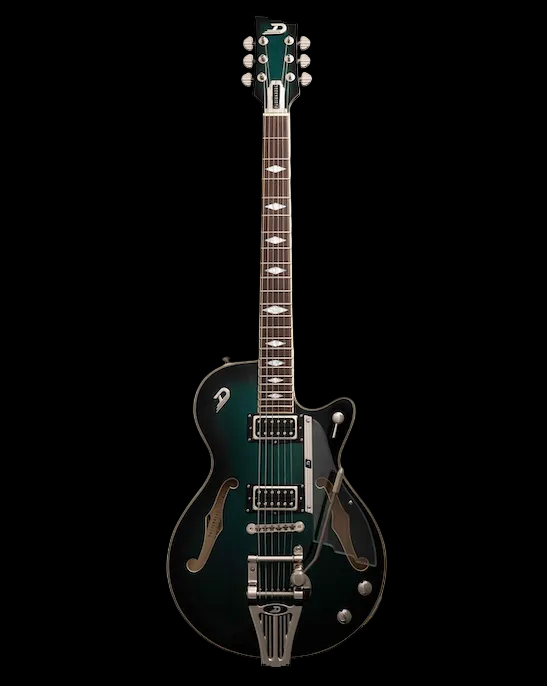 Duesenberg Starplayer TV Deluxe Electric Guitar - Catalina Green Burst – full-length front view
