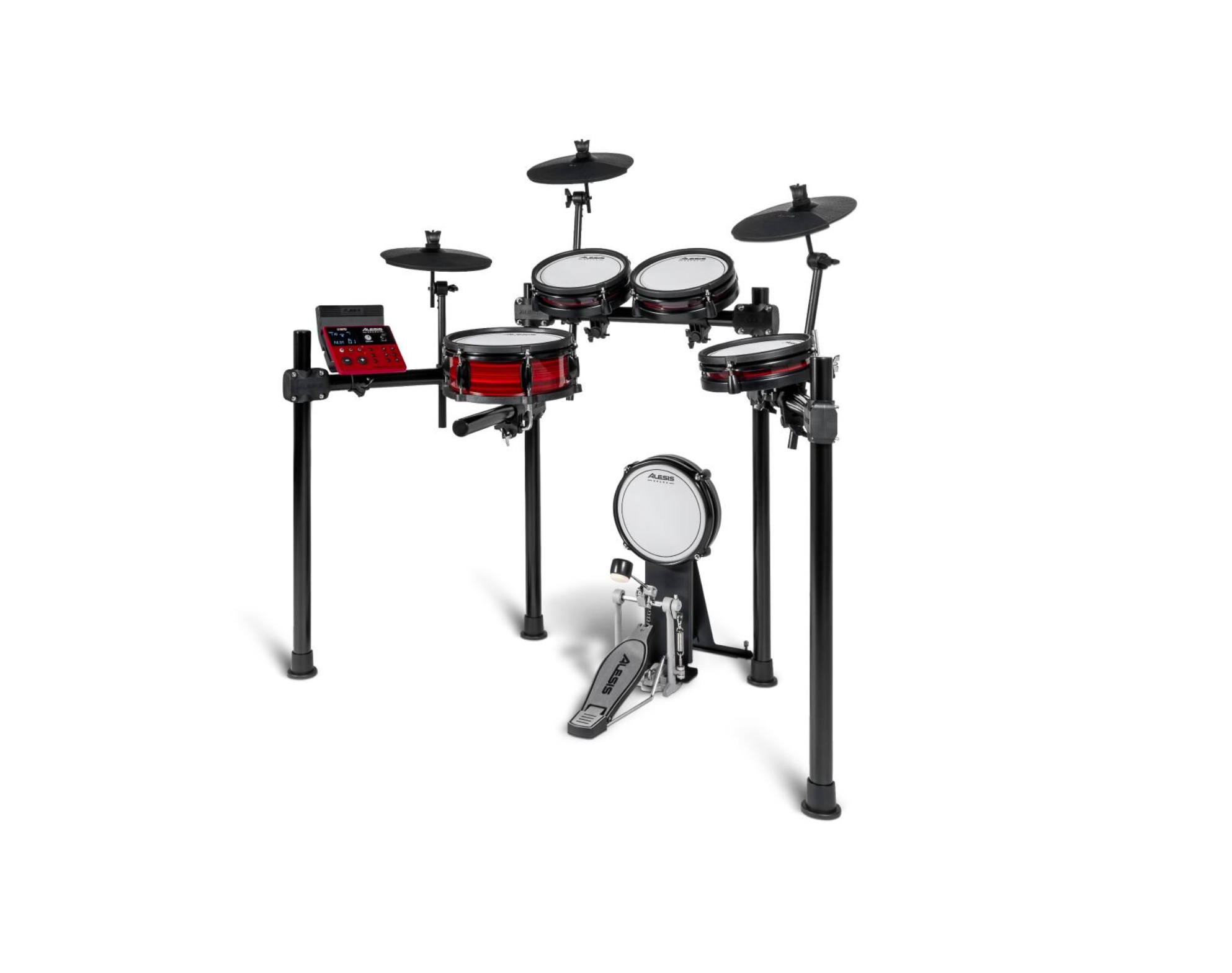 Alesis - Nitro Pro Eight-Piece PRO Electronic Drum Kit with Mesh Heads and Bluetooth