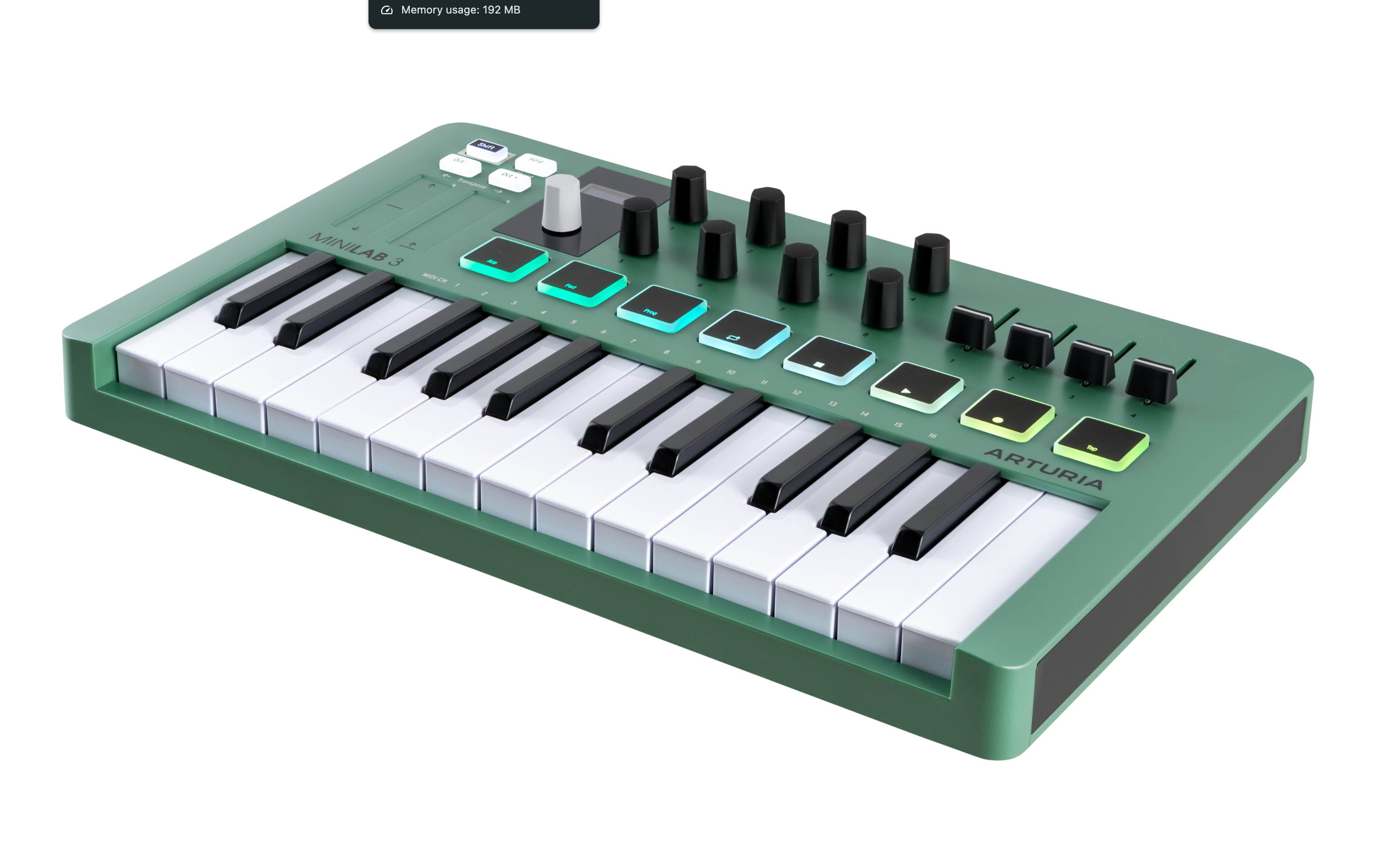 Arturia - LTD Compact MIDI keyboard & pad controller, Mint Green