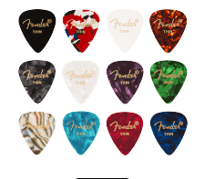Fender - Celluloid Medley Thins Picks, 351 Shape - 12 Pack