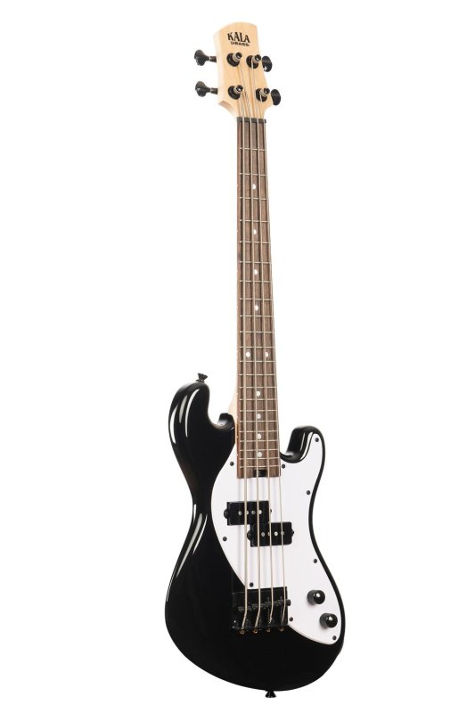 Kala - Solid Body 4-String Fretted U-BASS With Gig Bag, Jet Black