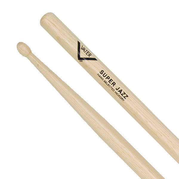 Vater Percussion - American Hickory Drumsticks - Super Jazz - Wood Tip