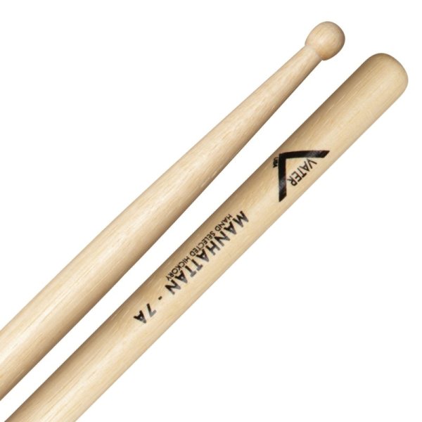 Vater Percussion - American Hickory Drumsticks - Manhattan 7A - Wood Tip (4-Pack)
