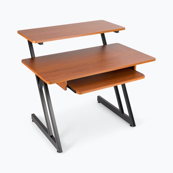 On-Stage WS7500RB - 3-Shelf Studio Desk Workstation, Rosewood and Black