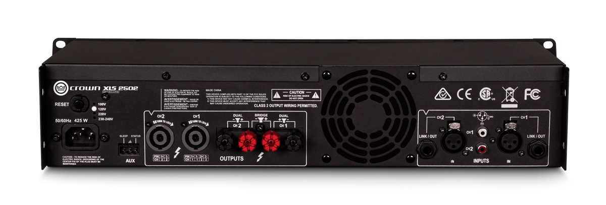 Crown XLS2502 - Two-Channel, 775W At 4 Ohm Power Amplifier - alternate view