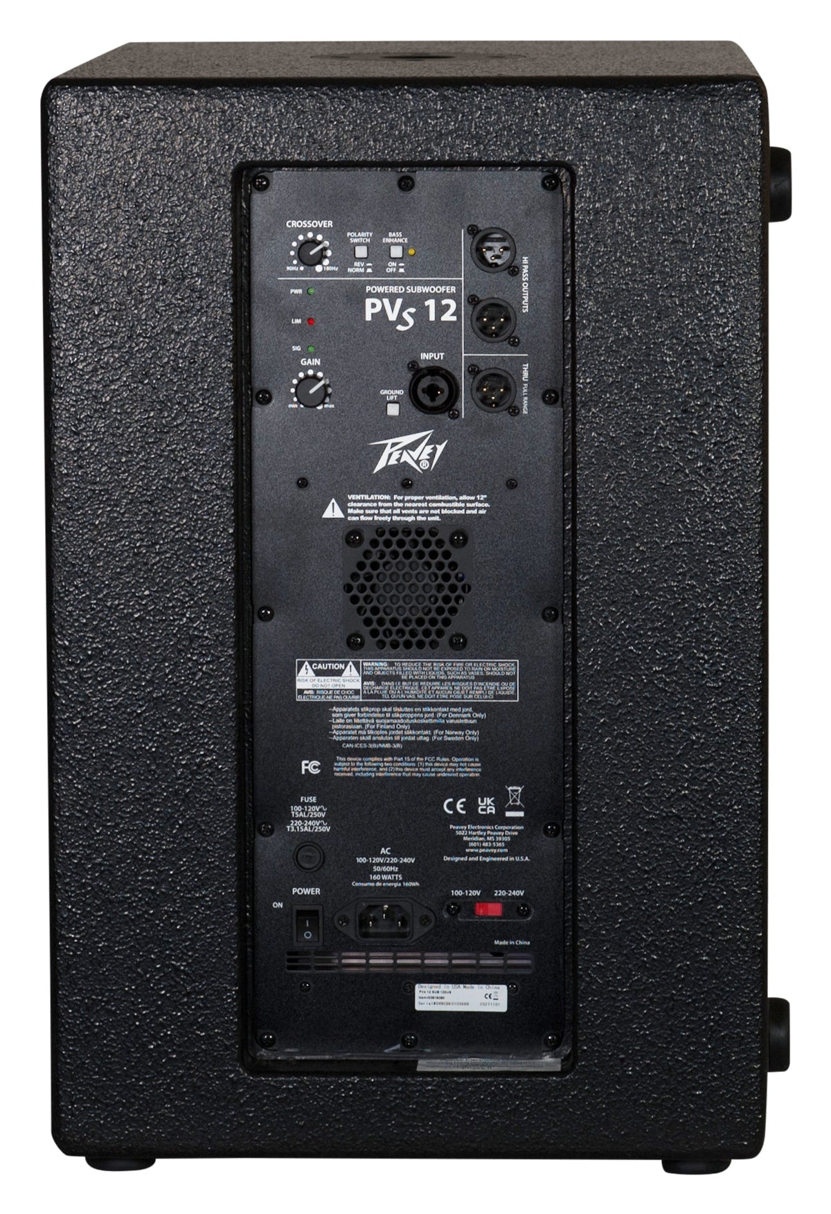 Peavey PVs 12 Vented Powered Bass Subwoofer - additional view
