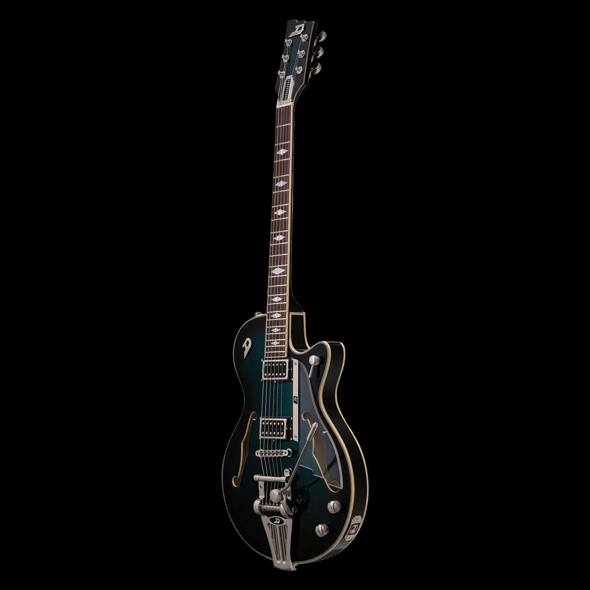 Duesenberg Starplayer TV Deluxe Electric Guitar - Catalina Green Burst – angled front view