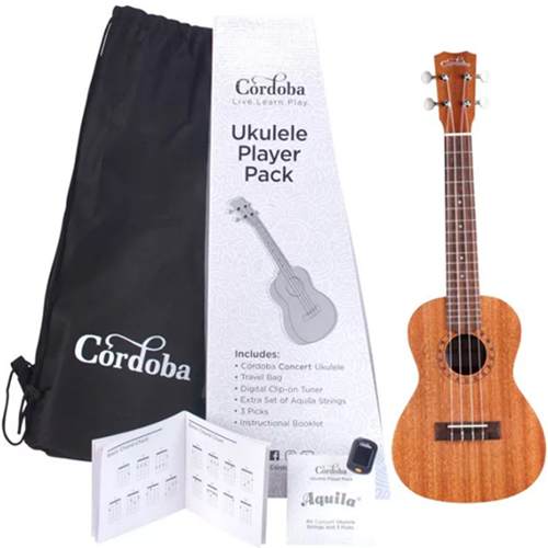 Cordoba PROTEGE Concert Ukulele Player Pack (Natural)