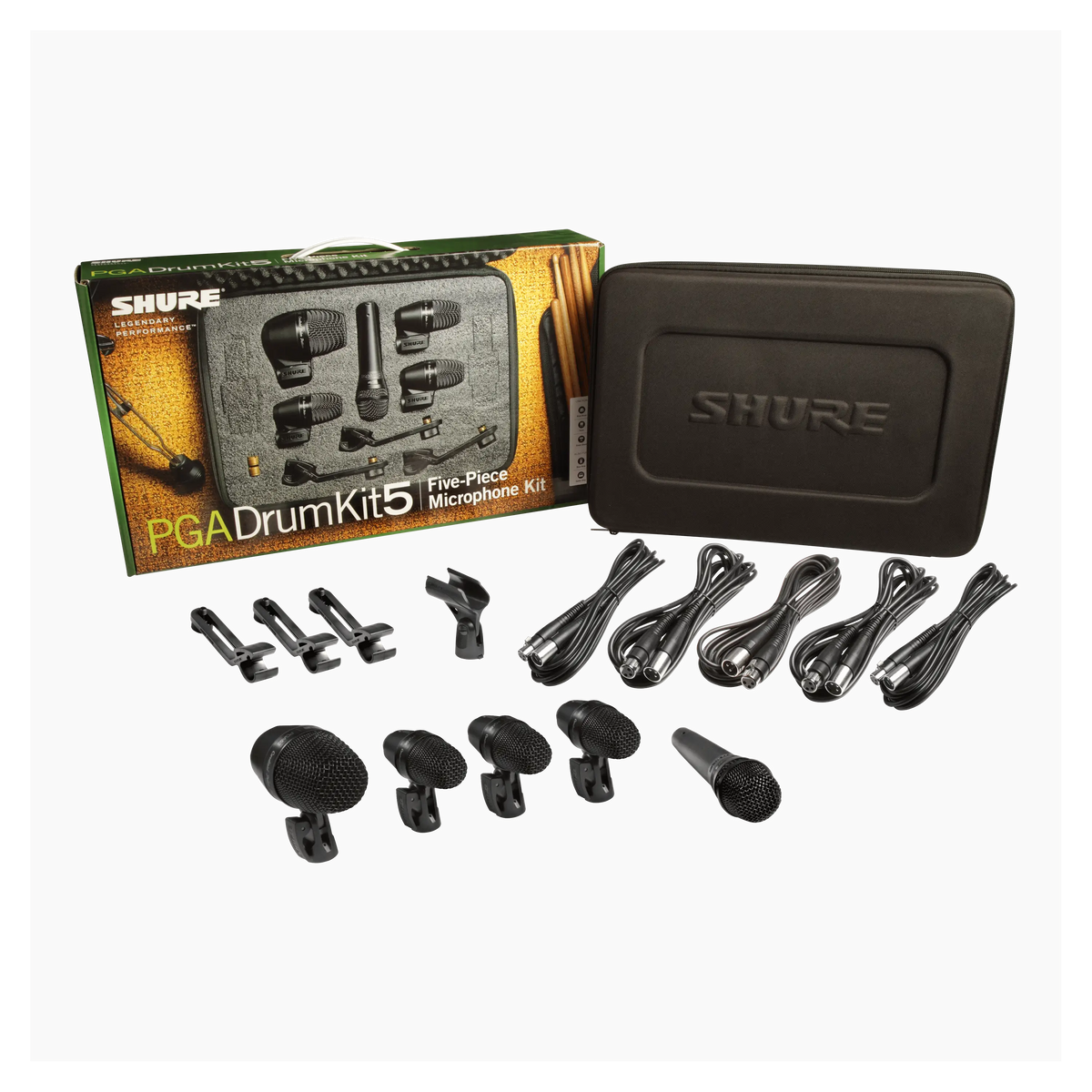 Shure PGADRUMKIT5 - PGA Drum Microphone Kit w/PGA52/3xPGA56/PGA57 - product view 1