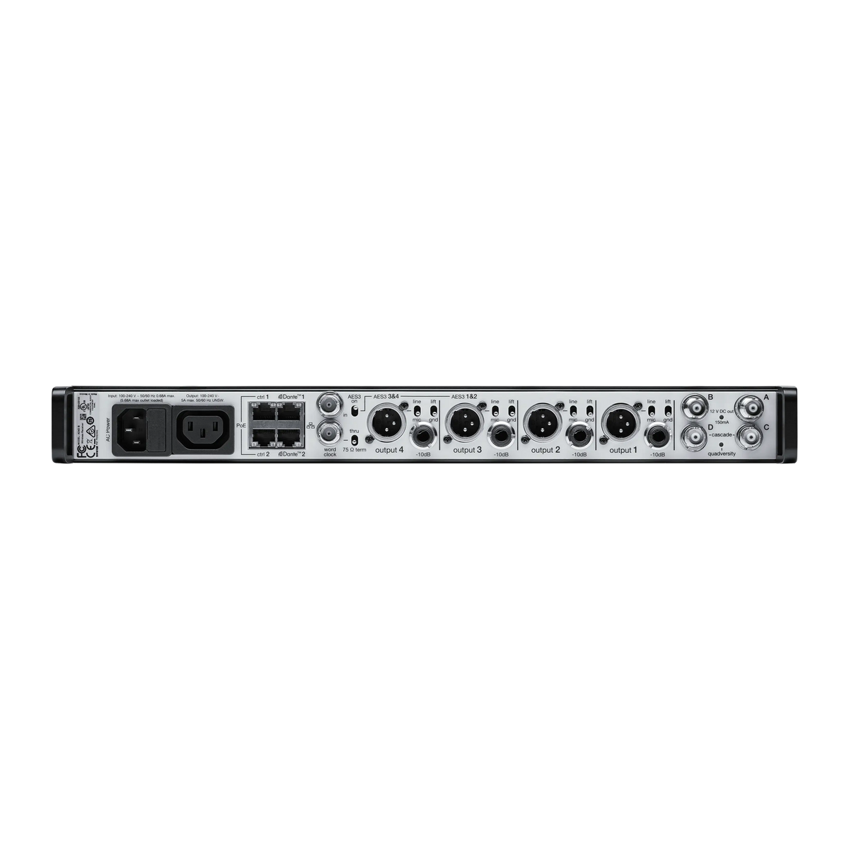 Shure AD4QNP-A - Quad Axient Digital Receiver without Accessories - product view 2