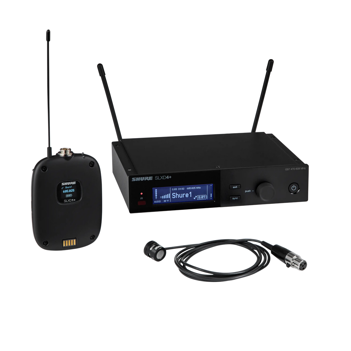 Shure SLXD14+/85M-G57 - Wireless Lavalier System w/ WL185m Lavalier Microphone - product view 1