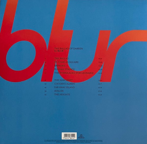 Blur - The Ballad Of Darren - Blue Vinyl - La Boîte Musicale - Vinyl Records - Vinyl Records - 