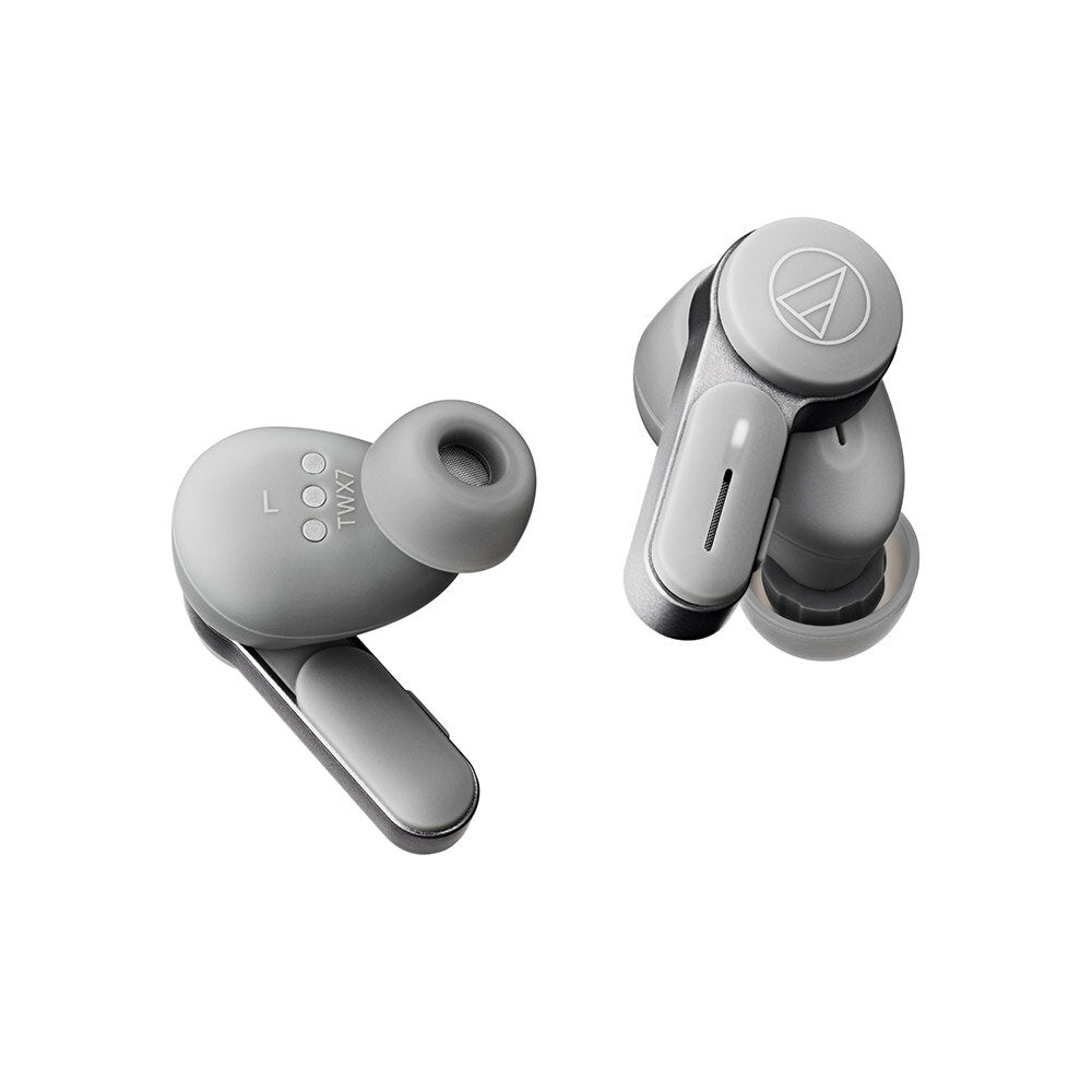 Audio-Technica ATH-TWX7GY Wireless Bluetooth In-Ear True Wireless Noise-Cancelling Headphones, Gray