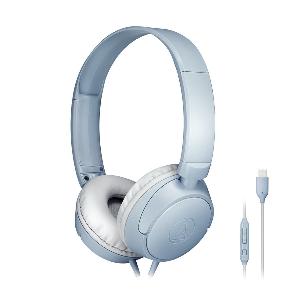 Audio-Technica ATH-S120C-GY Wired USB-C On-Ear Headphones, Gray