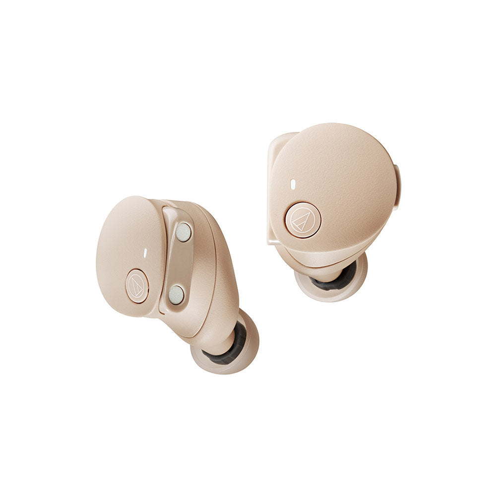 Audio-Technica ATH-CKS50TW2BG Wireless Bluetooth In-Ear True Wireless Noise-Cancelling Headphones, Beige