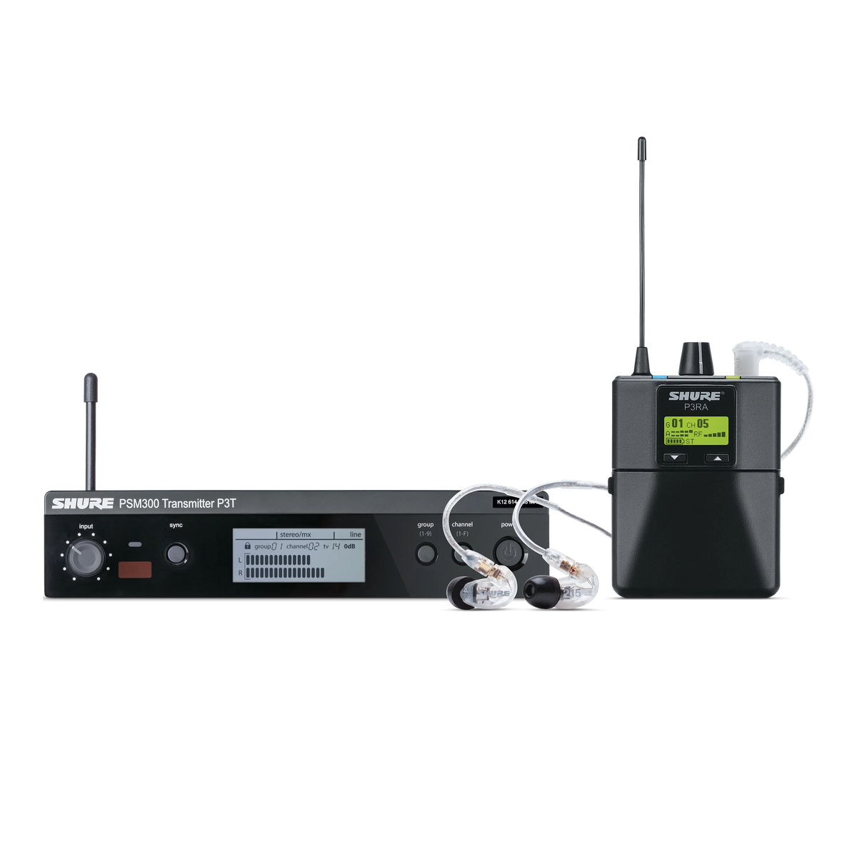 Shure P3TRA215CL-G20 - PSM300 System - Rechargeable with SE215-CL Earphones - product view 1